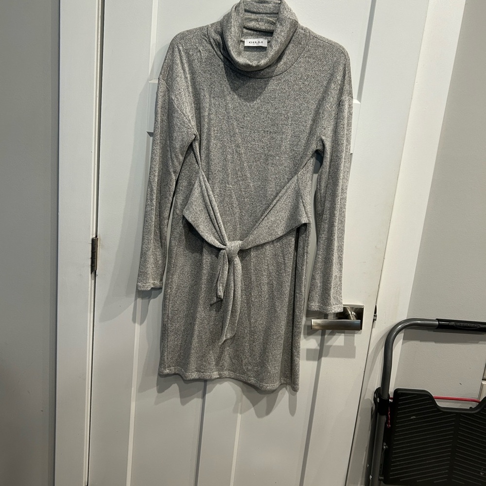 Gilli Heather Gray Cowl Neck Top